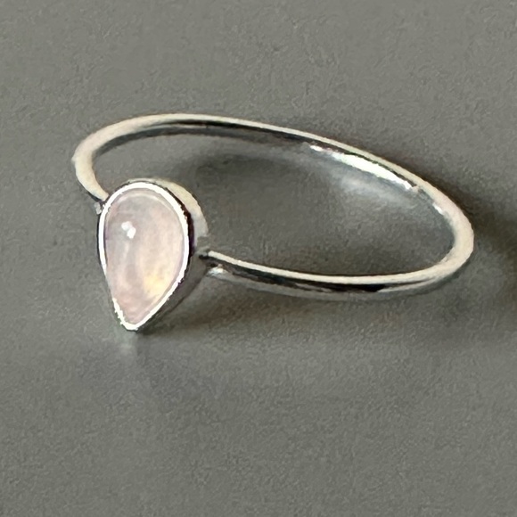 Sterling Silver Rose Quartz Dainty Ring - Picture 11 of 11